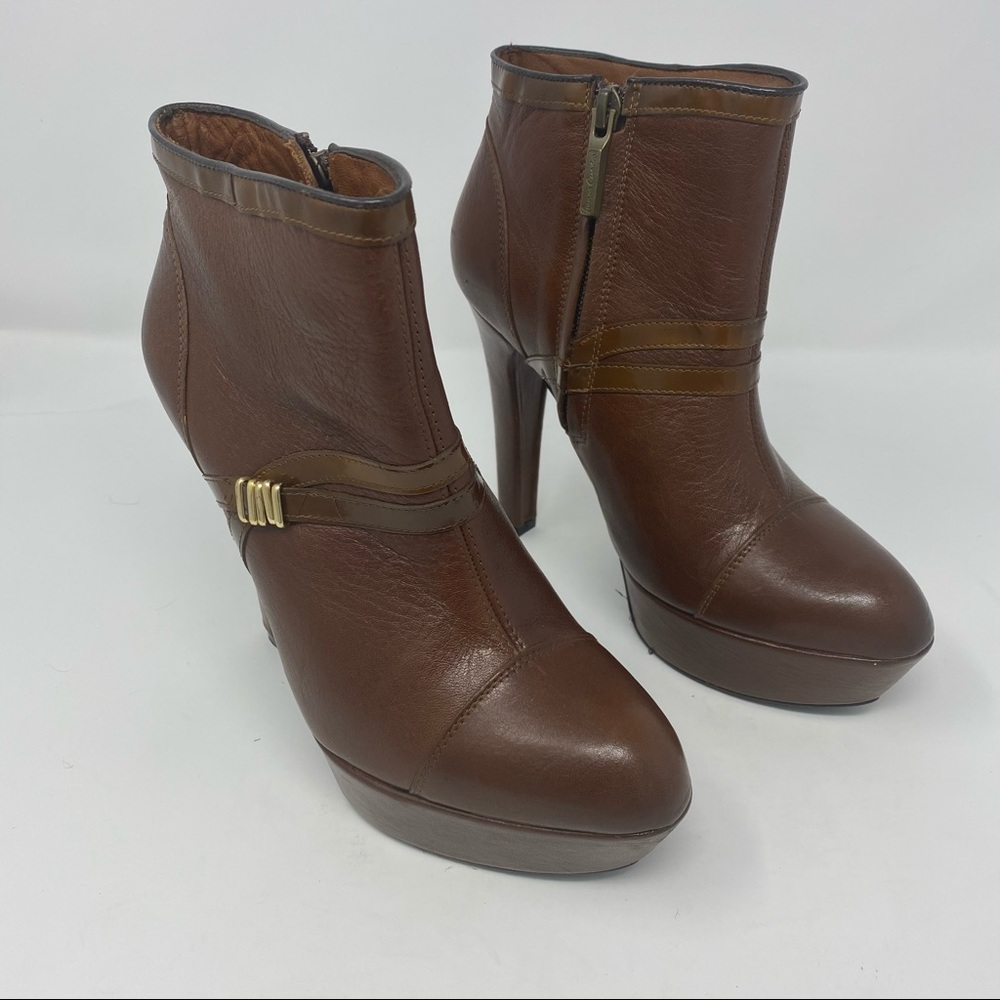 Franco Cuadra Leather Heeled Booties- Size 7.5